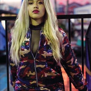 BooHoo Sequin Camo Jacket